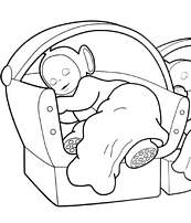 coloriage teletubbies dort
